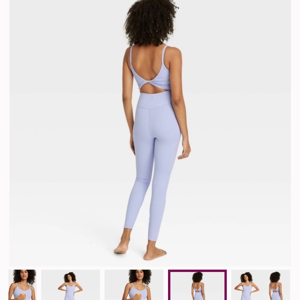 All in Motion set of 2 Ribbed Keyhole Jumpsuits Lavender XS and Black S - Target - Picture 4 of 8